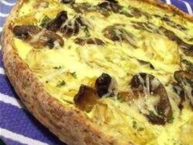 Тарт с артишоками, грибами и пармской ветчиной